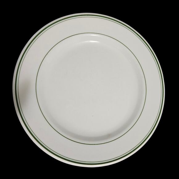Jackson Vitrified China Green Band Plates Set of 2 Restaurant Ware - Picture 2 of 6